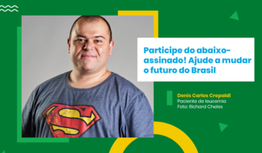 Imagem De Um Paciente De Leucemia, Denis Carlos, E Ao Lado Esquerdo O Escrito, Participe Do Abaixo-assinado! Ajude A Mudar O Futuro Do Brasil
